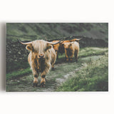 Highland Cows Rustic Wall Art – Farmhouse Nature-Inspired Decor Print