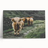 Highland Cows Rustic Wall Art – Farmhouse Nature-Inspired Decor Print