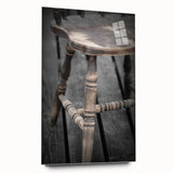 Antique Wooden Chair: Classic Rustic Wall Art Print