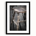 Antique Wooden Chair: Classic Rustic Wall Art Print