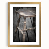 Antique Wooden Chair: Classic Rustic Wall Art Print