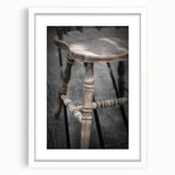 Antique Wooden Chair: Classic Rustic Wall Art Print