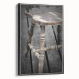 Antique Wooden Chair: Classic Rustic Wall Art Print