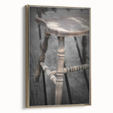 Antique Wooden Chair: Classic Rustic Wall Art Print