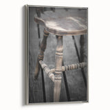 Antique Wooden Chair: Classic Rustic Wall Art Print