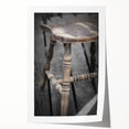 Antique Wooden Chair: Classic Rustic Wall Art Print