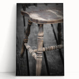 Antique Wooden Chair: Classic Rustic Wall Art Print