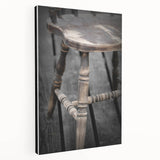 Antique Wooden Chair: Classic Rustic Wall Art Print