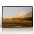 Golden Sunset Over Wheat Field Rustic Wall Art – Farmhouse Landscape Print