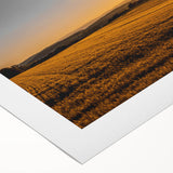 Golden Sunset Over Wheat Field Rustic Wall Art – Farmhouse Landscape Print