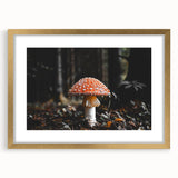 Forest Mushroom Close-Up Rustic Wall Art – Farmhouse Nature Decor Print