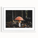 Forest Mushroom Close-Up Rustic Wall Art – Farmhouse Nature Decor Print