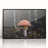 Forest Mushroom Close-Up Rustic Wall Art – Farmhouse Nature Decor Print