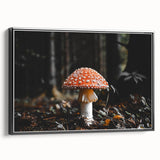Forest Mushroom Close-Up Rustic Wall Art – Farmhouse Nature Decor Print