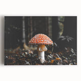 Forest Mushroom Close-Up Rustic Wall Art – Farmhouse Nature Decor Print
