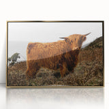 Highland Cow by the Coast Rustic Wall Art – Farmhouse Nature Decor Print
