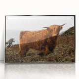 Highland Cow by the Coast Rustic Wall Art – Farmhouse Nature Decor Print