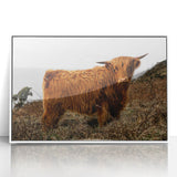 Highland Cow by the Coast Rustic Wall Art – Farmhouse Nature Decor Print