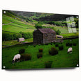 Rustic Wall Art - Farmhouse Barn Landscape with Rolling Green Hills