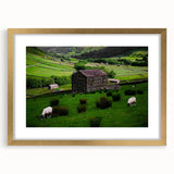 Rustic Wall Art - Farmhouse Barn Landscape with Rolling Green Hills
