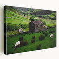 Rustic Wall Art - Farmhouse Barn Landscape with Rolling Green Hills