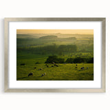 Rustic Wall Art - Sunset Farmhouse Landscape with Grazing Sheep