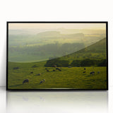 Rustic Wall Art - Sunset Farmhouse Landscape with Grazing Sheep