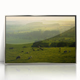 Rustic Wall Art - Sunset Farmhouse Landscape with Grazing Sheep