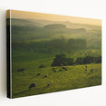 Rustic Wall Art - Sunset Farmhouse Landscape with Grazing Sheep