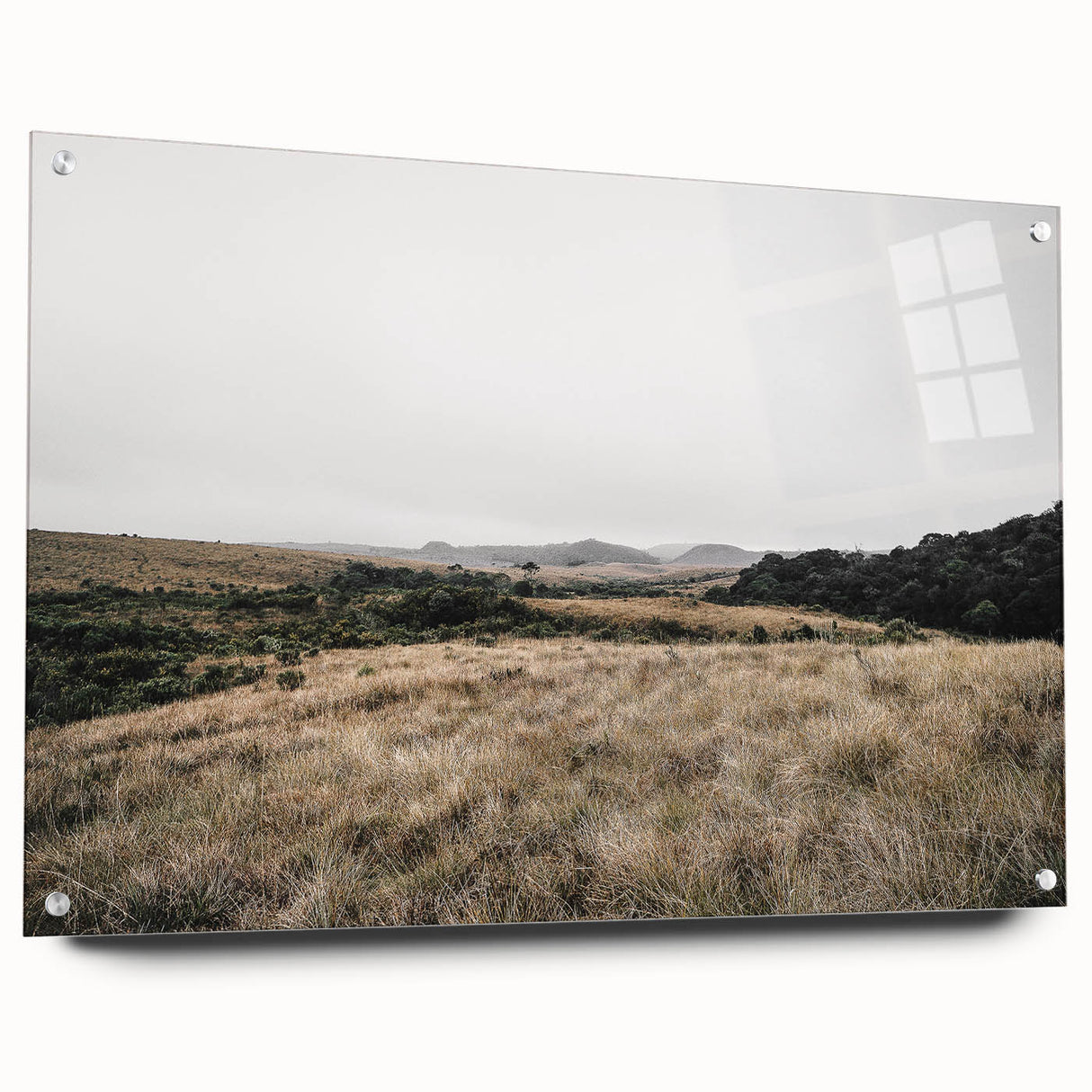 Rustic Wall Art - Minimalist Grassland Landscape for Farmhouse Decor
