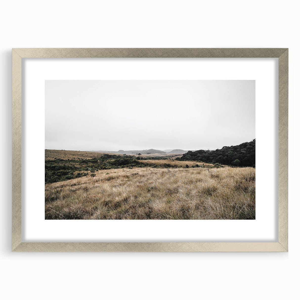 Rustic Wall Art - Minimalist Grassland Landscape for Farmhouse Decor