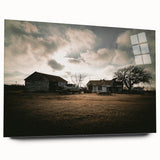 Rustic Wall Art - Vintage Farmhouse Barn with Truck and Dramatic Sky