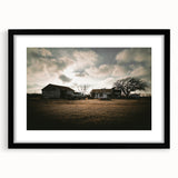 Rustic Wall Art - Vintage Farmhouse Barn with Truck and Dramatic Sky