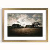 Rustic Wall Art - Vintage Farmhouse Barn with Truck and Dramatic Sky