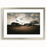 Rustic Wall Art - Vintage Farmhouse Barn with Truck and Dramatic Sky