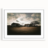 Rustic Wall Art - Vintage Farmhouse Barn with Truck and Dramatic Sky