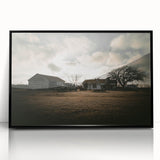 Rustic Wall Art - Vintage Farmhouse Barn with Truck and Dramatic Sky