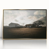 Rustic Wall Art - Vintage Farmhouse Barn with Truck and Dramatic Sky