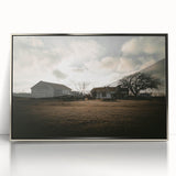 Rustic Wall Art - Vintage Farmhouse Barn with Truck and Dramatic Sky