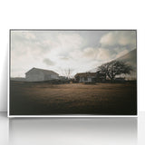 Rustic Wall Art - Vintage Farmhouse Barn with Truck and Dramatic Sky