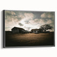 Rustic Wall Art - Vintage Farmhouse Barn with Truck and Dramatic Sky