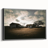 Rustic Wall Art - Vintage Farmhouse Barn with Truck and Dramatic Sky