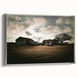 Rustic Wall Art - Vintage Farmhouse Barn with Truck and Dramatic Sky