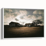 Rustic Wall Art - Vintage Farmhouse Barn with Truck and Dramatic Sky