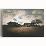 Rustic Wall Art - Vintage Farmhouse Barn with Truck and Dramatic Sky