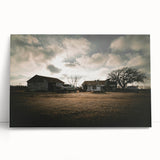 Rustic Wall Art - Vintage Farmhouse Barn with Truck and Dramatic Sky