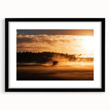 Rustic Wall Art - Golden Sunset Landscape with Misty Rural Scene