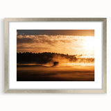 Rustic Wall Art - Golden Sunset Landscape with Misty Rural Scene