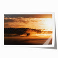 Rustic Wall Art - Golden Sunset Landscape with Misty Rural Scene
