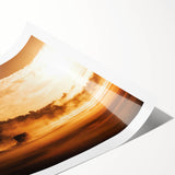 Rustic Wall Art - Golden Sunset Landscape with Misty Rural Scene